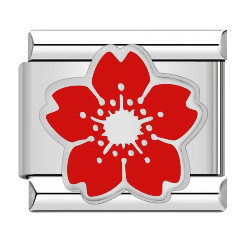 Red Flower - Silver